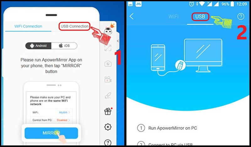 Chọn chế độ chia sẻ h&igrave;nh ảnh qua USB